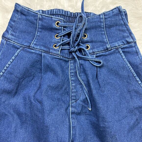 Lace up wide leg jeans size 24" - Picture 3 of 5